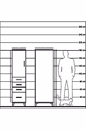 Kronos Dolap 2 Raflı 4 Çekmeceli Tek Kapaklı 44x59x182 - S88M013V2C