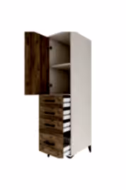 Kronos Dolap 2 Raflı 4 Çekmeceli Tek Kapaklı 44x59x182 - S88M013V3C