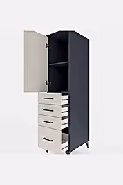 Kronos Dolap 2 Raflı 4 Çekmeceli Tek Kapaklı 44x59x182 - S88M013V4C