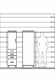 Kronos Dolap 2 Raflı 4 Çekmeceli Tek Kapaklı 44x59x182 - S88M013V4C