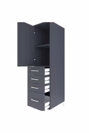 Kronos Dolap 2 Raflı 4 Çekmeceli Tek Kapaklı 44x59x182 - S88M013V5C