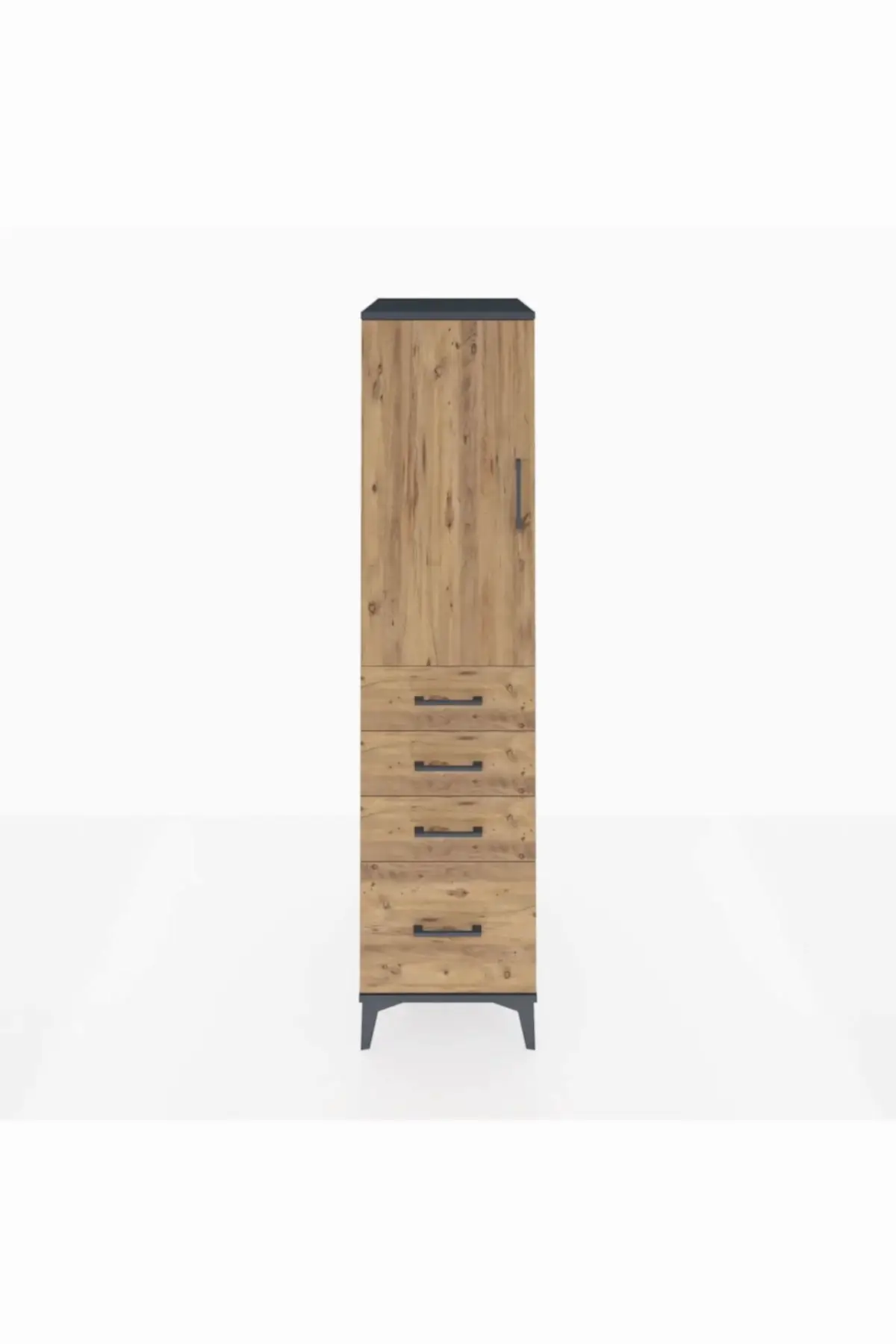 Kronos Dolap 2 Raflı 4 Çekmeceli Tek Kapaklı 44x59x182 - S88M013V6C