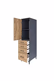 Kronos Dolap 2 Raflı 4 Çekmeceli Tek Kapaklı 44x59x182 - S88M013V6C