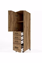 Kronos Dolap 2 Raflı 4 Çekmeceli Tek Kapaklı 44x59x182 - S88M013V9C