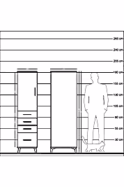 Kronos Dolap 2 Raflı 4 Çekmeceli Tek Kapaklı 44x59x182 - S88M013V9C