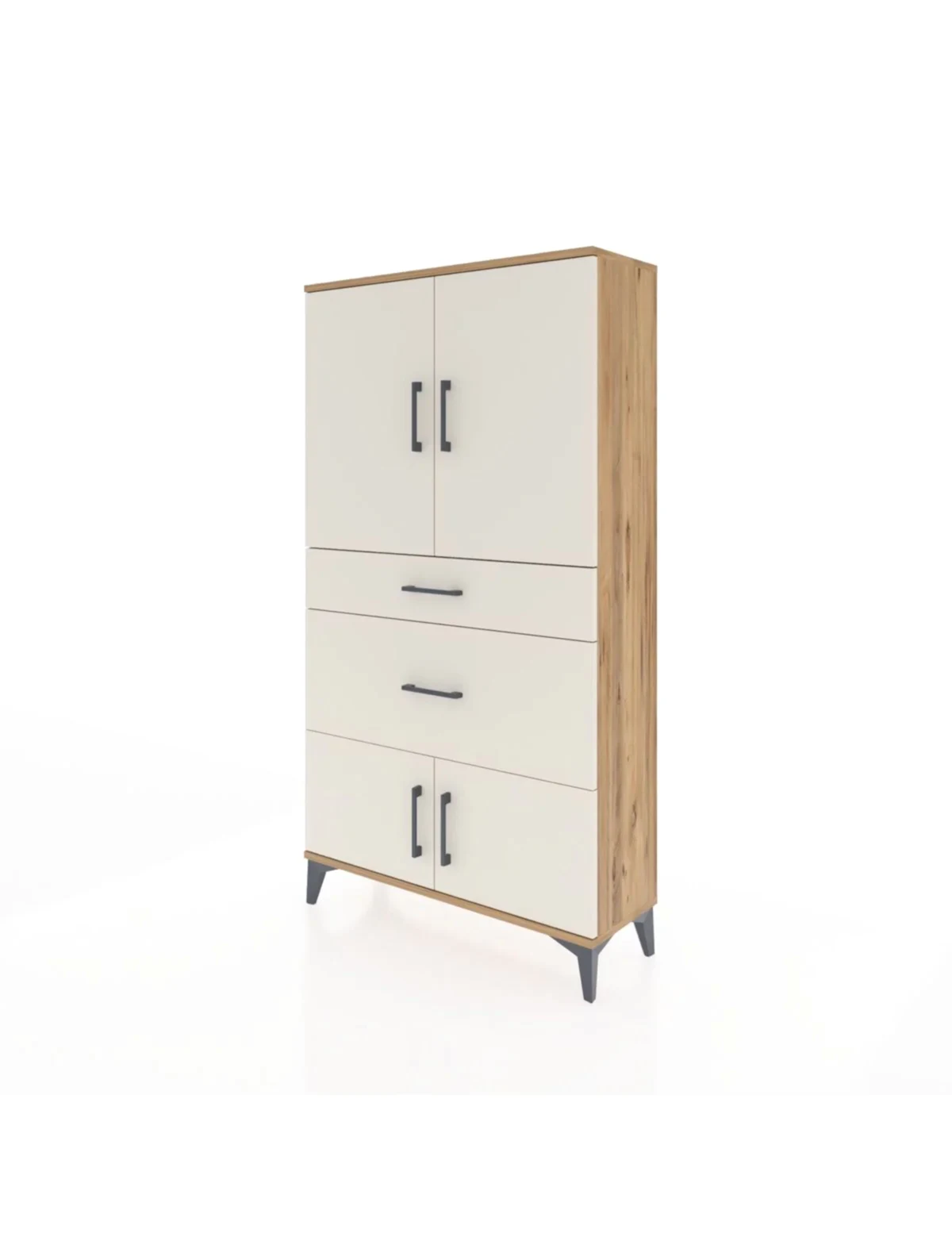 Arges Dolap 2 Raflı 2 Çekmeceli 4 Kapaklı 88x30x163 - S21M019V7A