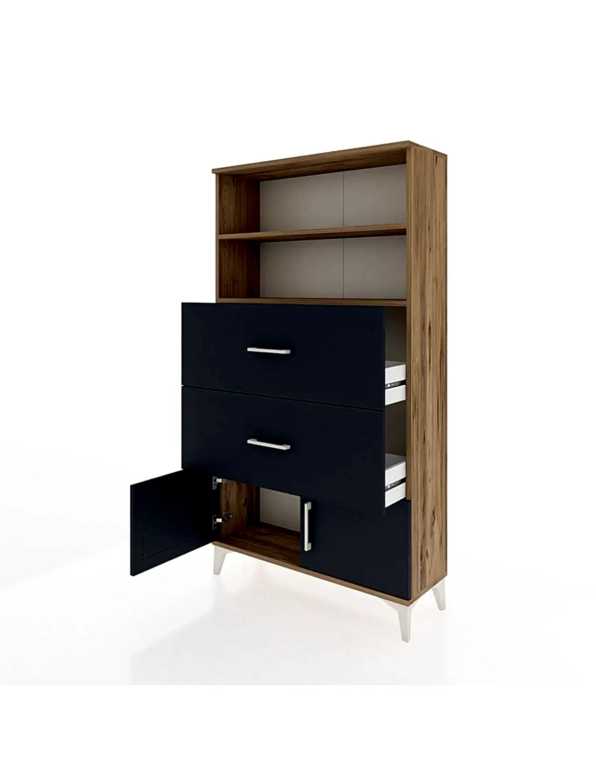 Arges Dolap 2 Raflı 2 Çekmeceli 2 Kapaklı 88x30x163 - S21M034V8A