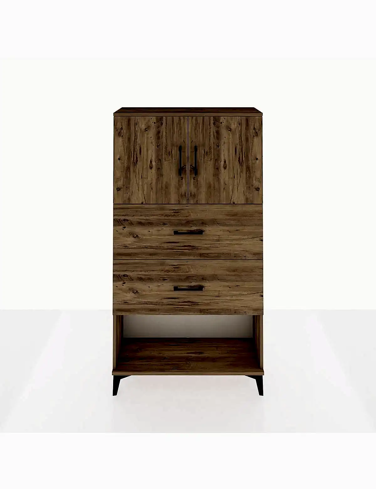 Arges Dolap 2 Raflı 2 Çekmeceli 2 Kapaklı 88x30x163 - S21M035V8A