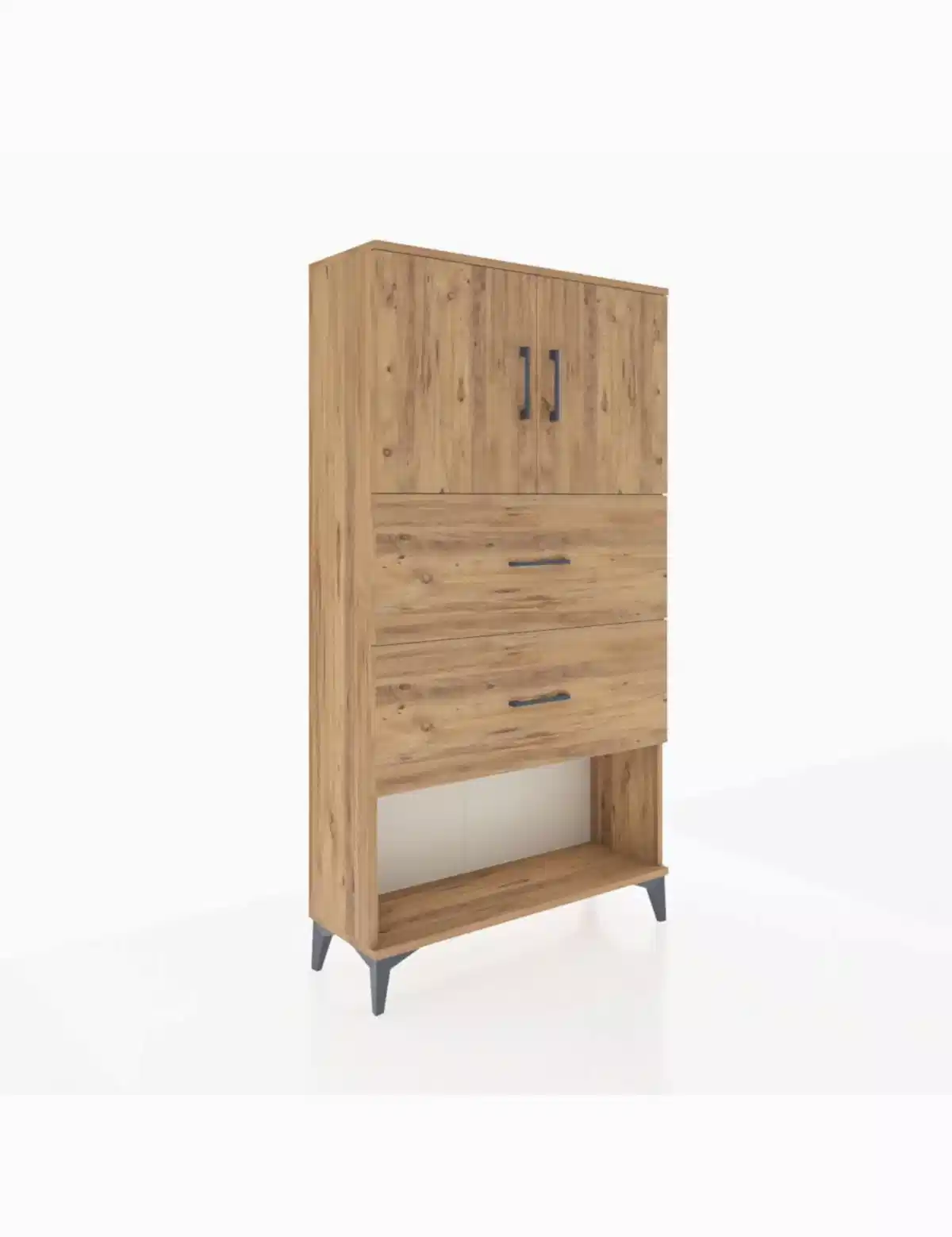 Arges Dolap 2 Raflı 2 Çekmeceli 2 Kapaklı 88x30x163 - S21M035V8A