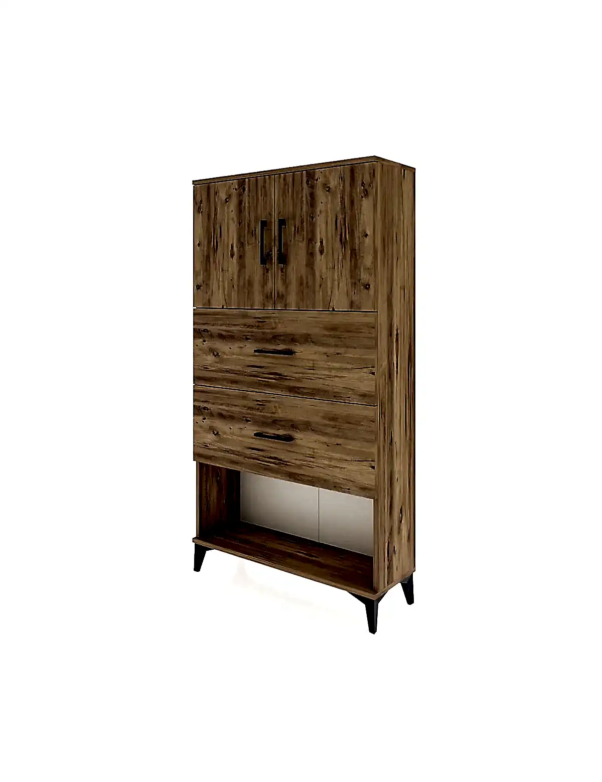 Arges Dolap 2 Raflı 2 Çekmeceli 2 Kapaklı 88x30x163 - S21M035V8A