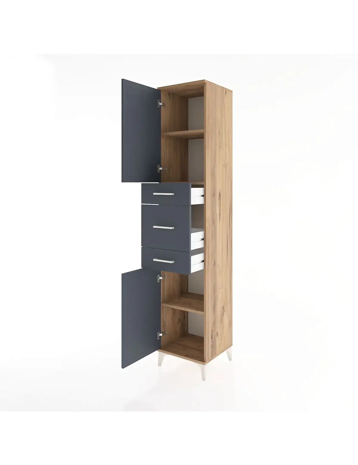 Hyperion Dolap 3 Raflı 3 Çekmeceli 2 Kapaklı 44x44x221 - S61M224V8B