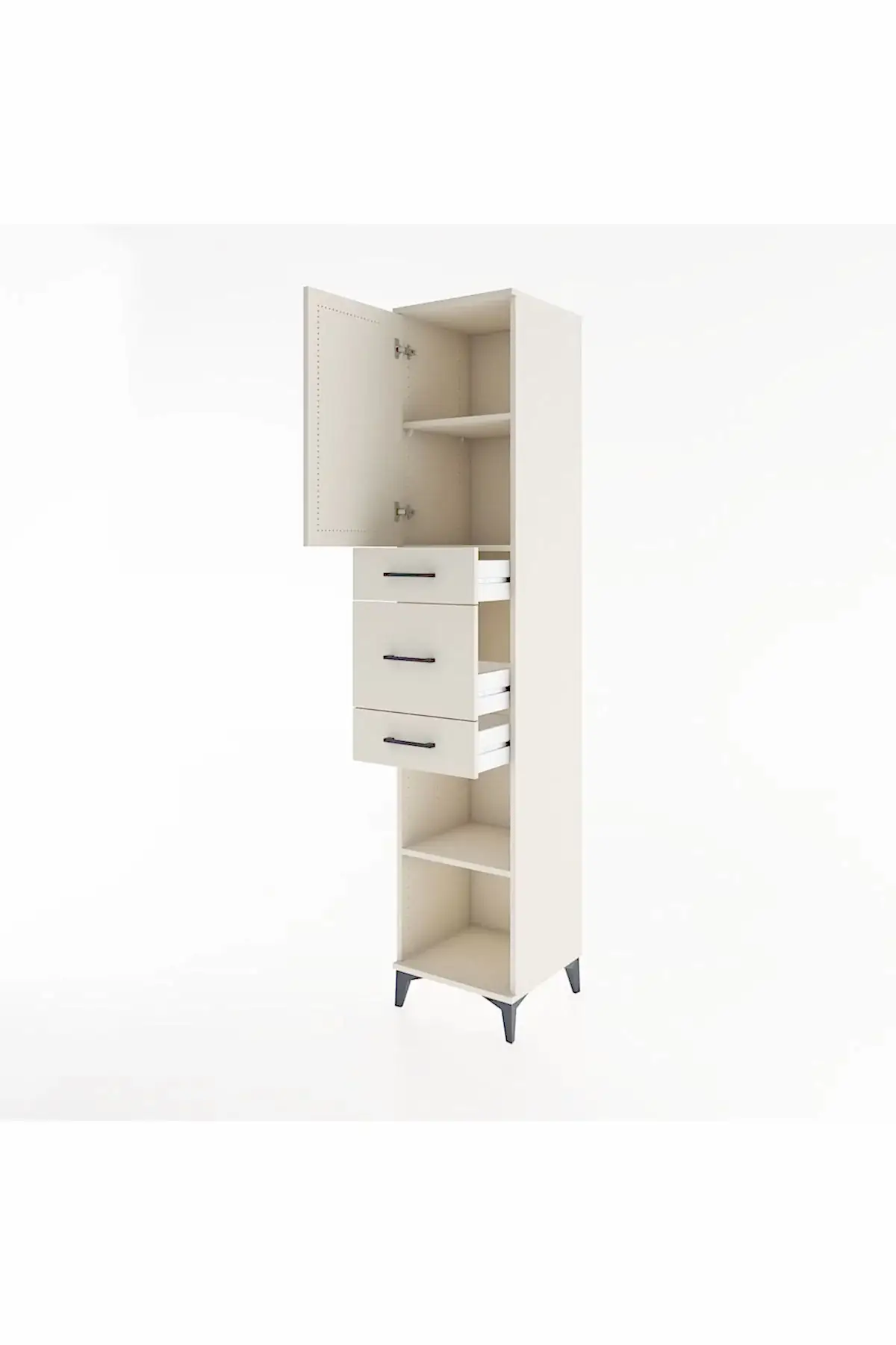 Hyperion Dolap 3 Raflı 3 Çekmeceli Tek Kapaklı 44x44x221 - S61M225V1B