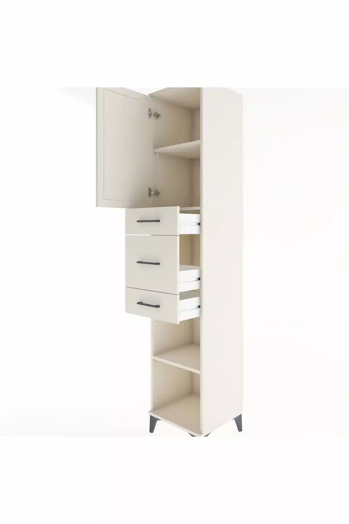 Hyperion Dolap 3 Raflı 3 Çekmeceli Tek Kapaklı 44x44x221 - S61M225V1B