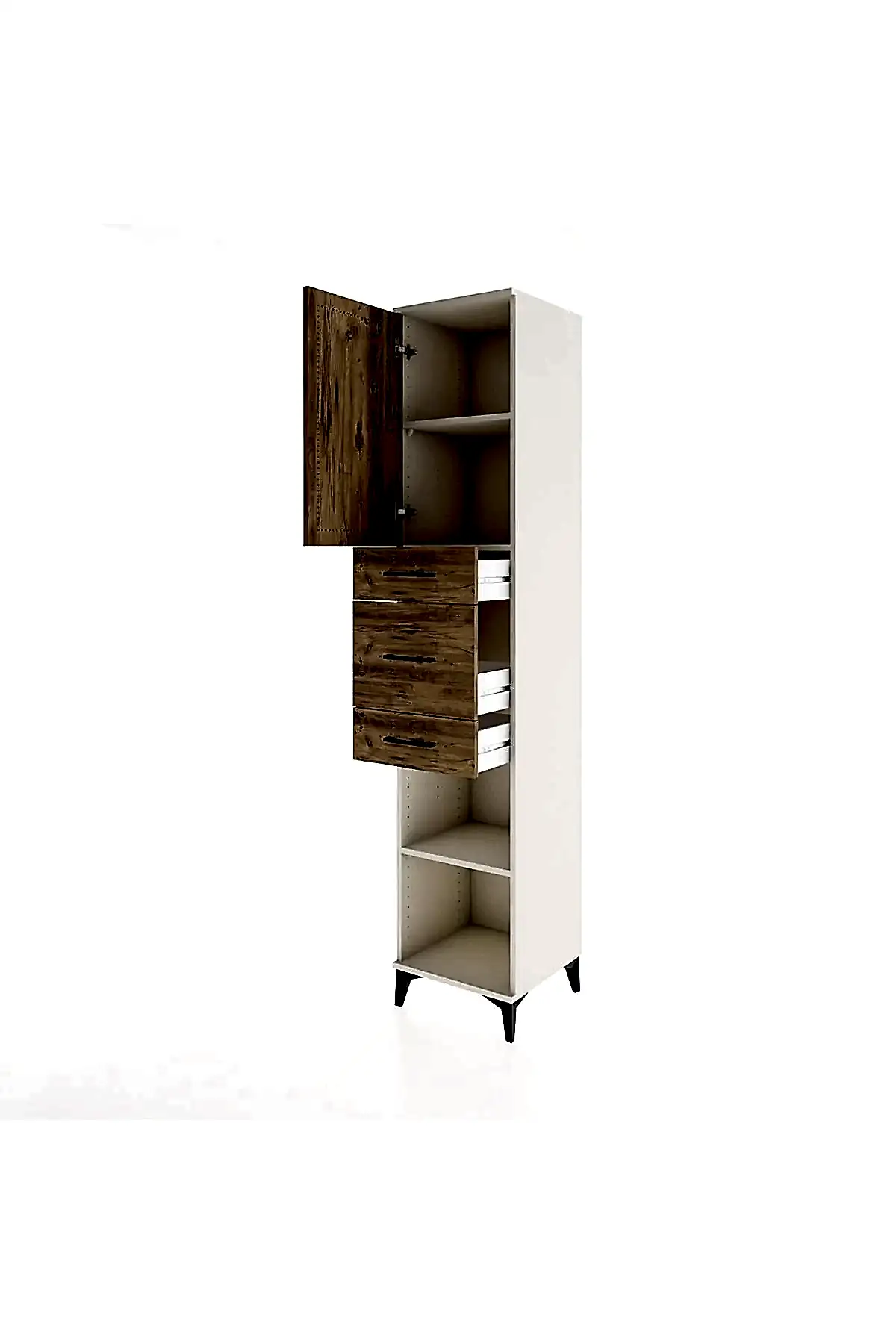 Hyperion Dolap 3 Raflı 3 Çekmeceli Tek Kapaklı 44x44x221 - S61M225V3B