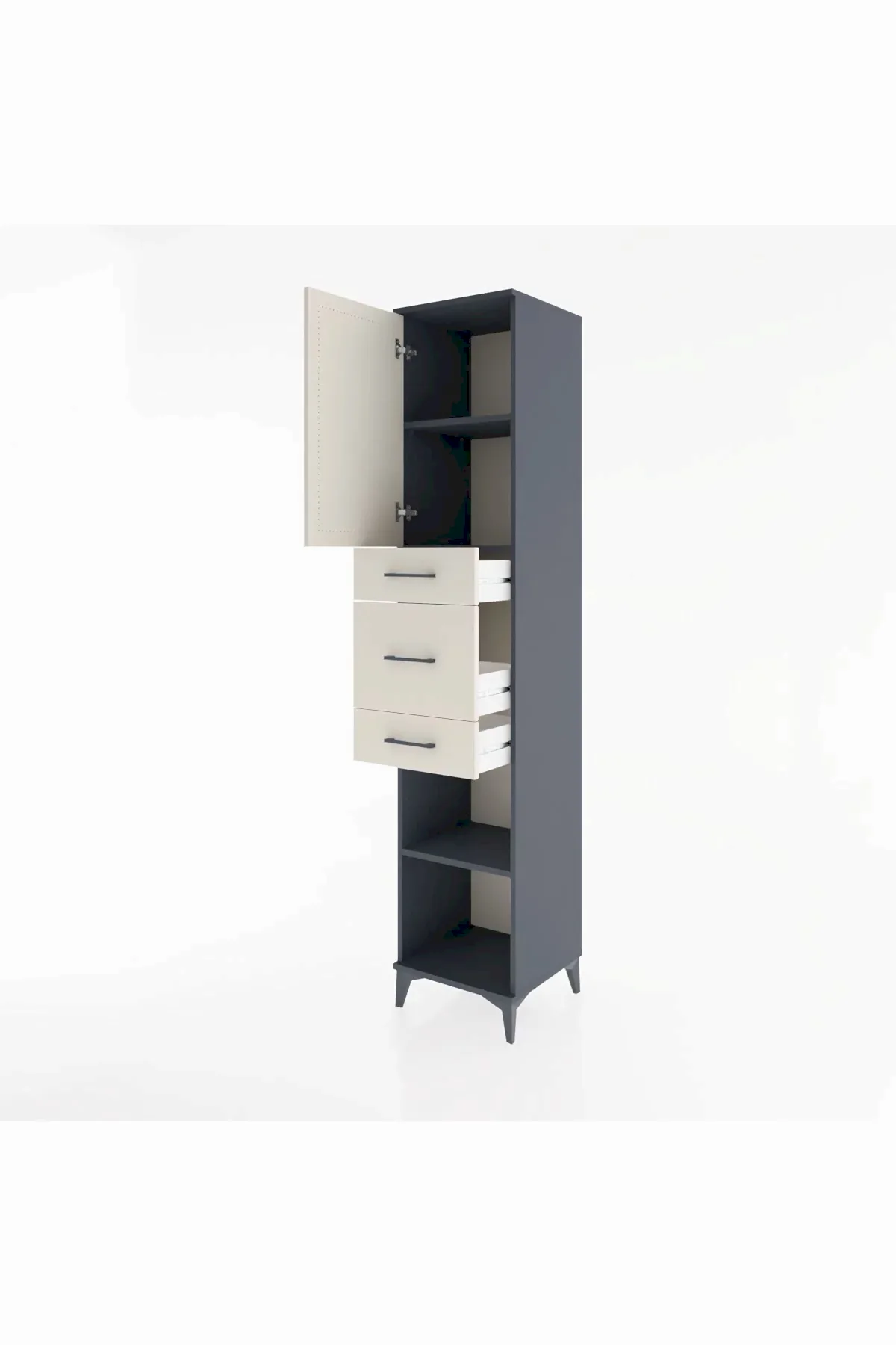 Hyperion Dolap 3 Raflı 3 Çekmeceli Tek Kapaklı 44x44x221 - S61M225V4B