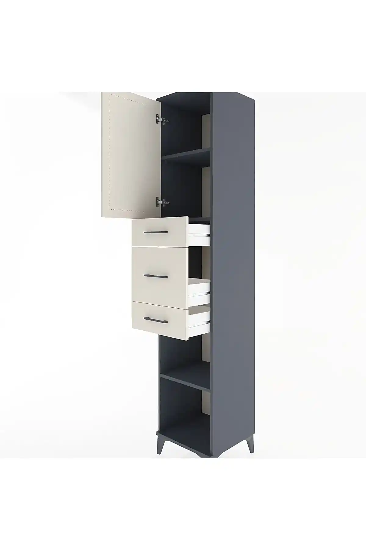 Hyperion Dolap 3 Raflı 3 Çekmeceli Tek Kapaklı 44x44x221 - S61M225V4B