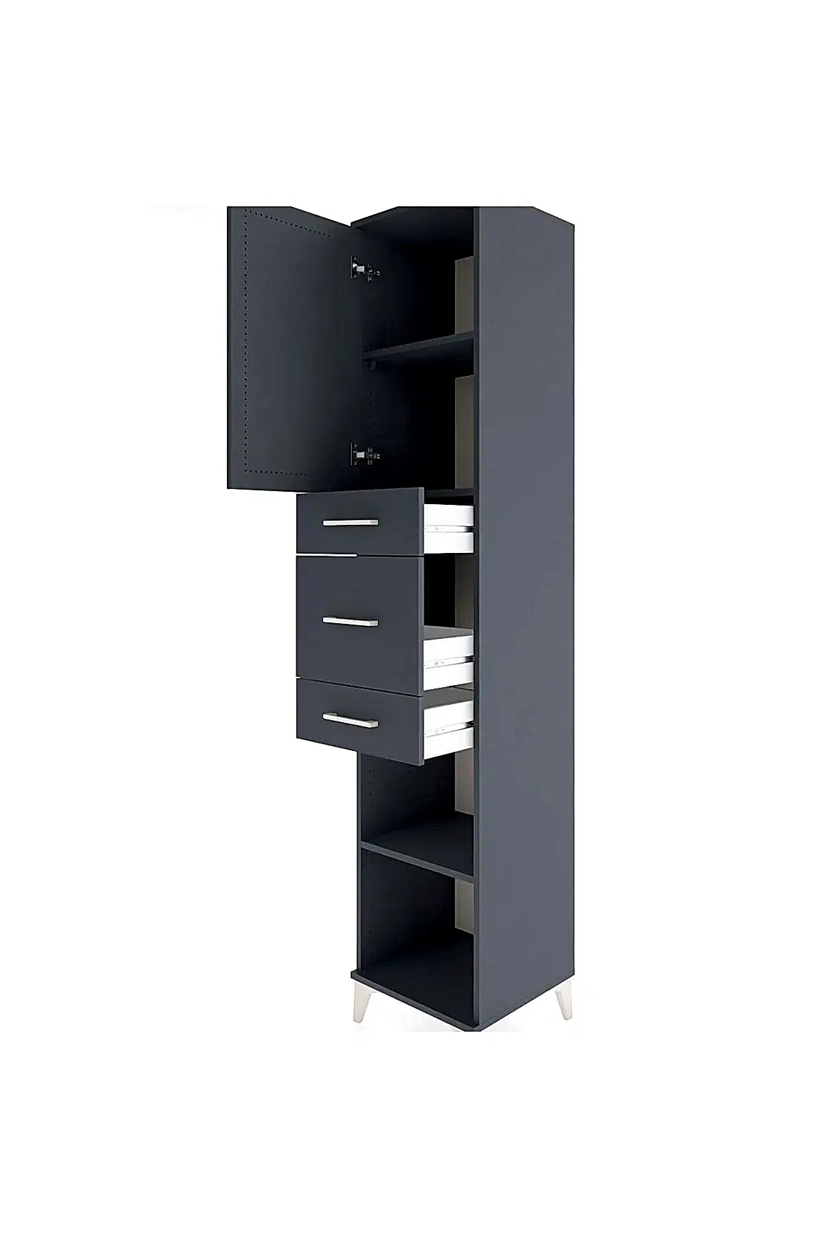 Hyperion Dolap 3 Raflı 3 Çekmeceli Tek Kapaklı 44x44x221 - S61M225V5B