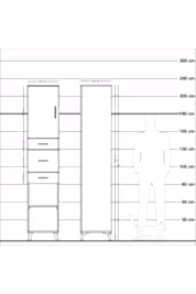 Hyperion Dolap 3 Raflı 3 Çekmeceli Tek Kapaklı 44x44x221 - S61M225V5B