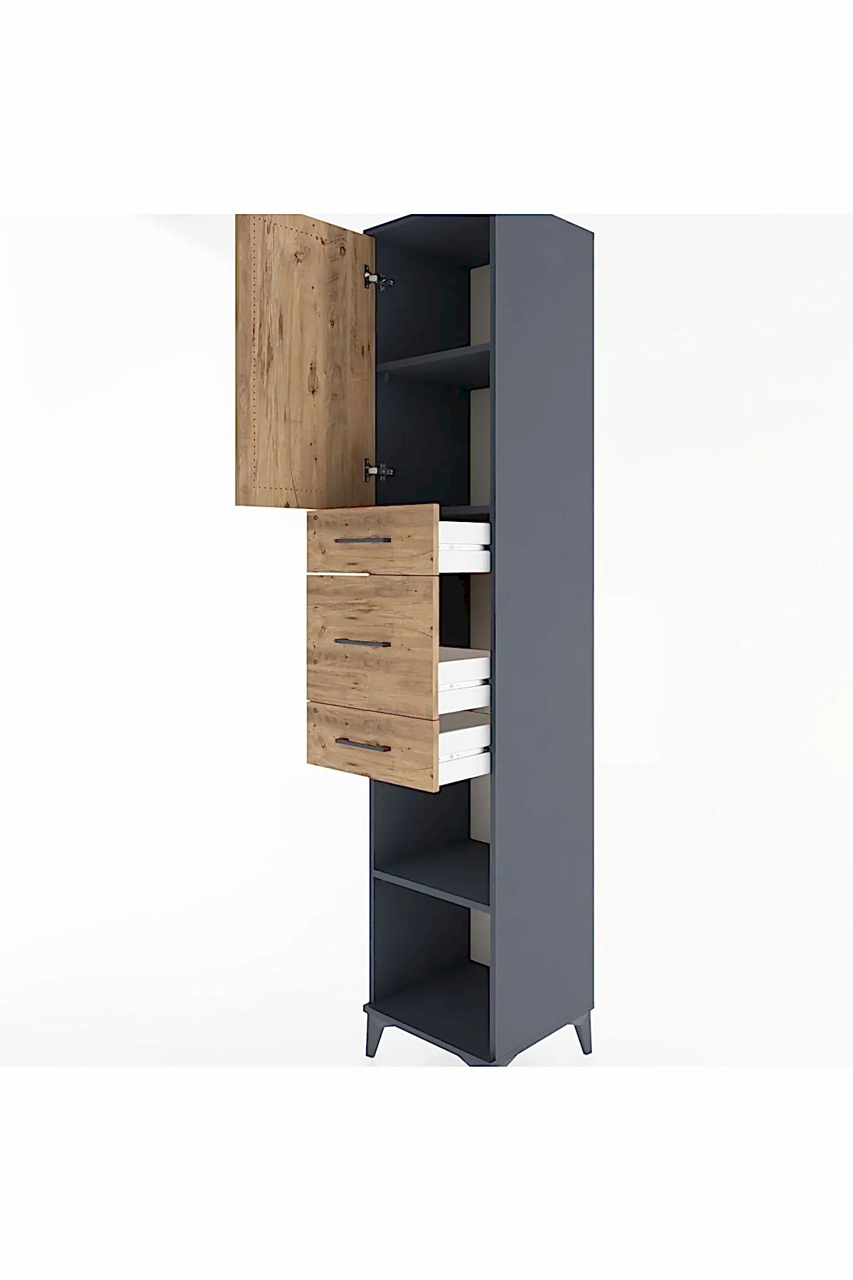 Hyperion Dolap 3 Raflı 3 Çekmeceli Tek Kapaklı 44x44x221 - S61M225V6B