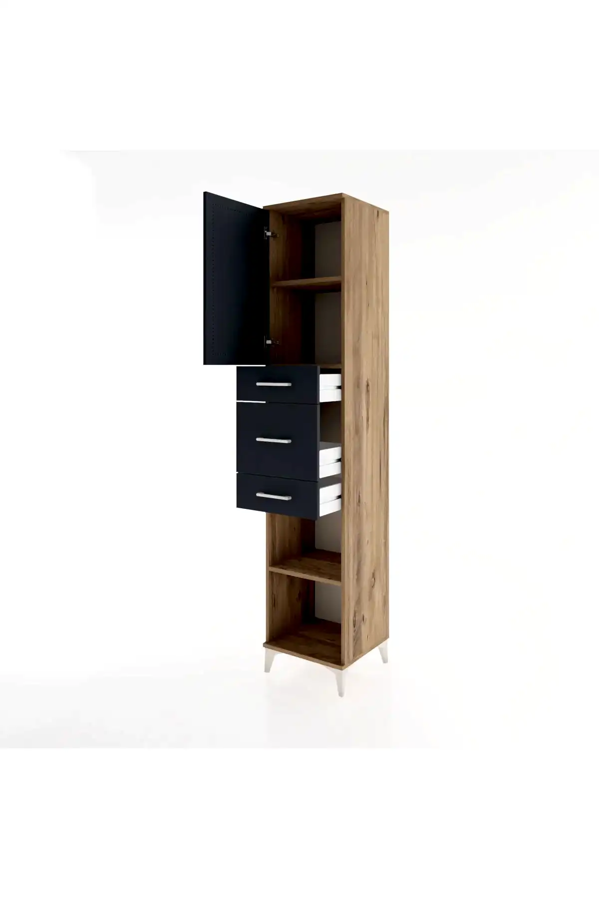 Hyperion Dolap 3 Raflı 3 Çekmeceli Tek Kapaklı 44x44x221 - S61M225V8B