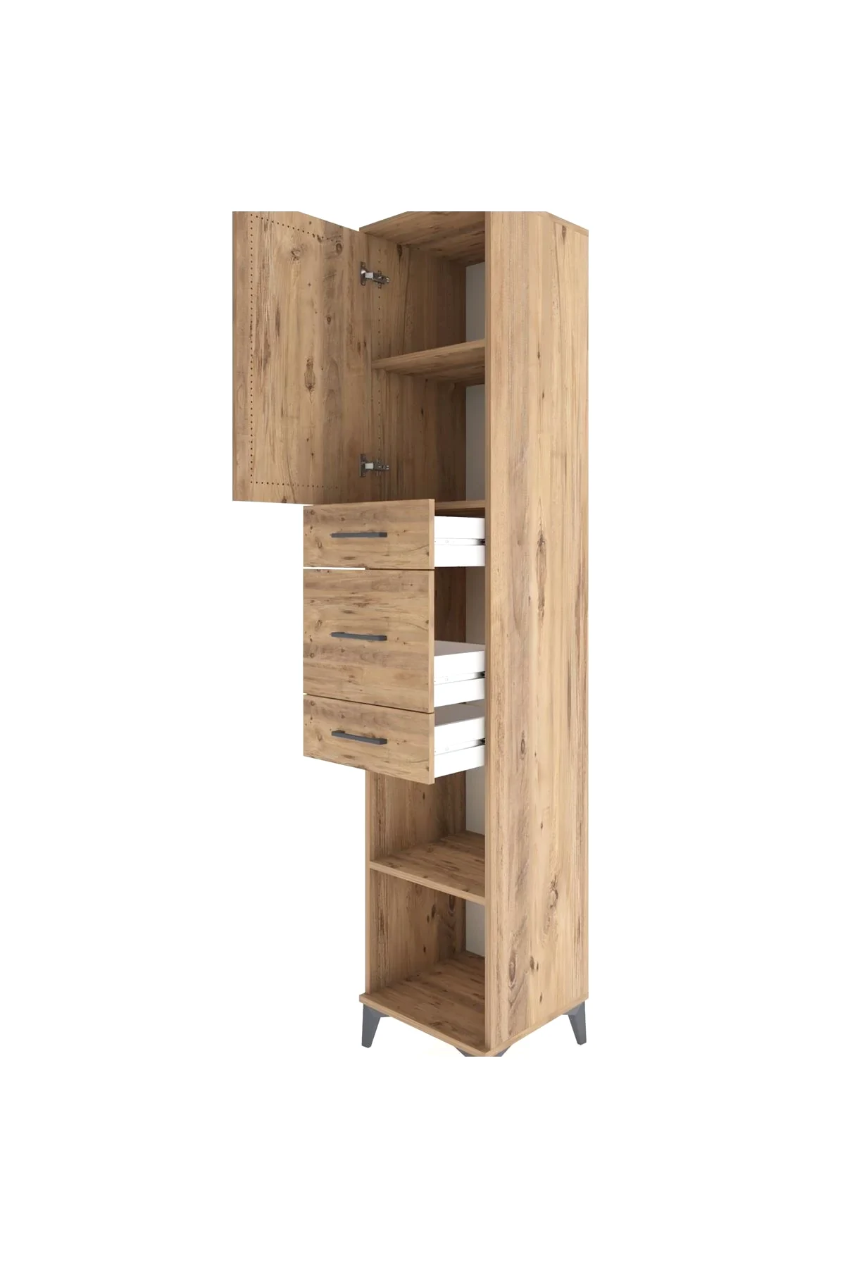 Hyperion Dolap 3 Raflı 3 Çekmeceli Tek Kapaklı 44x44x221 - S61M225V9B