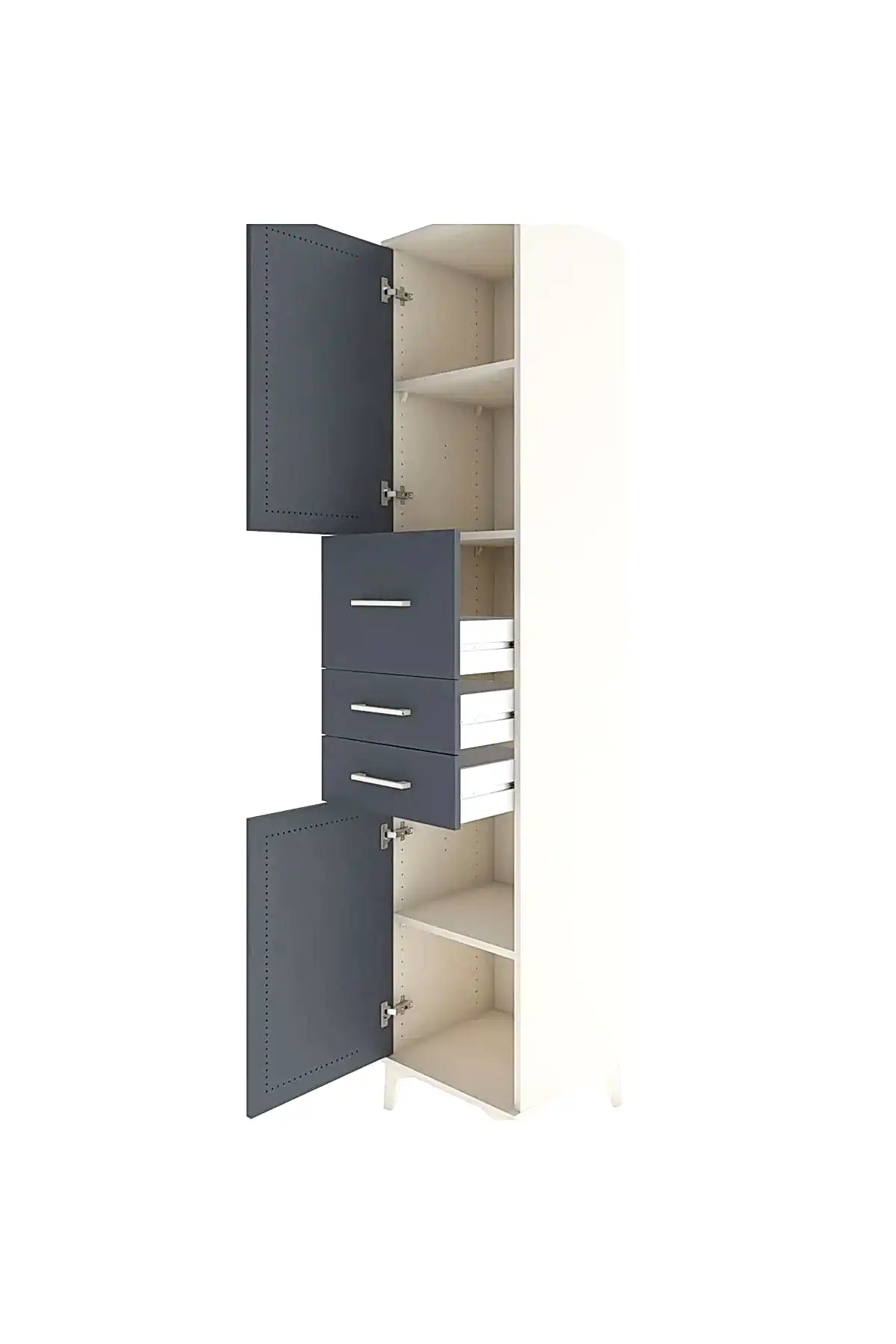 Hyperion Dolap 3 Raflı 3 Çekmeceli 2 Kapaklı 44x44x221 - S61M227V2B