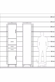 Hyperion Dolap 3 Raflı 3 Çekmeceli 2 Kapaklı 44x44x221 - S61M227V3B