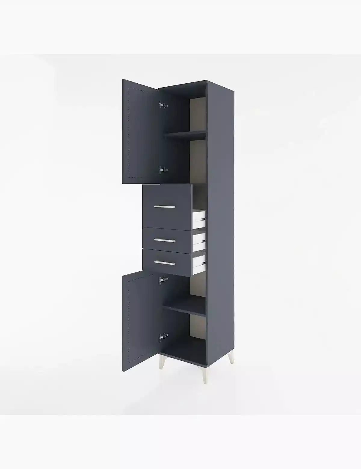 Hyperion Dolap 3 Raflı 3 Çekmeceli 2 Kapaklı 44x44x221 - S61M227V5B