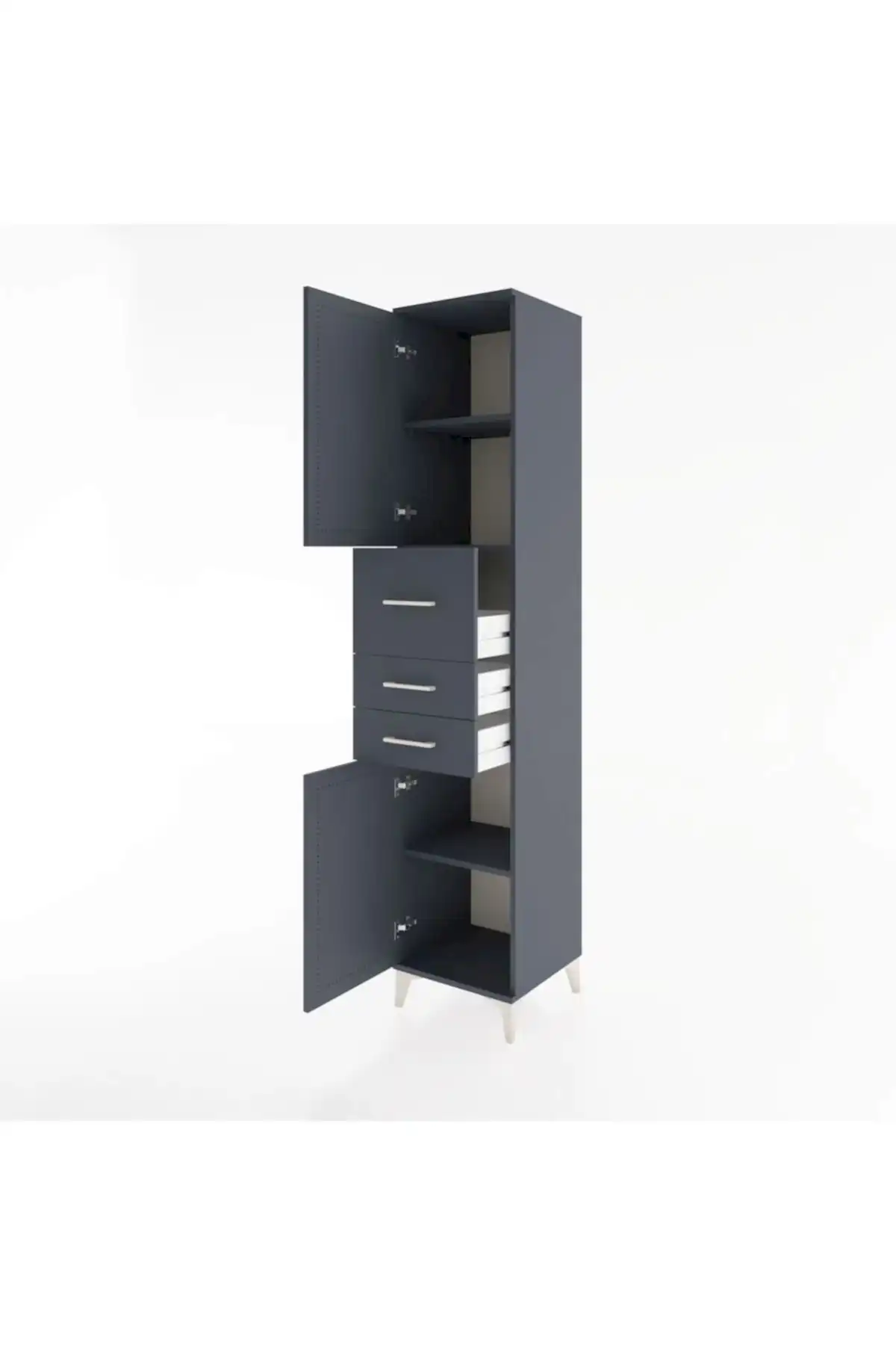 Hyperion Dolap 3 Raflı 3 Çekmeceli 2 Kapaklı 44x44x221 - S61M227V5B