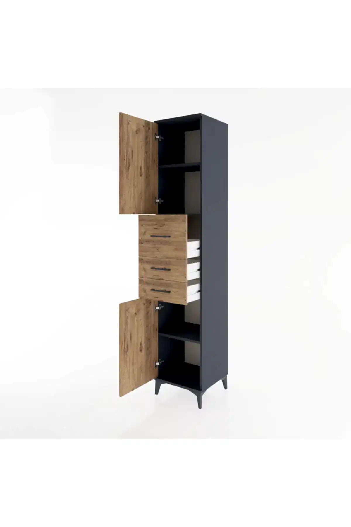 Hyperion Dolap 3 Raflı 3 Çekmeceli 2 Kapaklı 44x44x221 - S61M227V6B