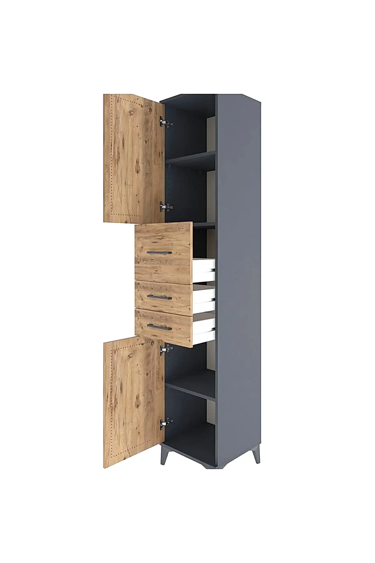 Hyperion Dolap 3 Raflı 3 Çekmeceli 2 Kapaklı 44x44x221 - S61M227V6B