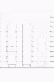 Hyperion Dolap 3 Raflı 3 Çekmeceli 2 Kapaklı 44x44x221 - S61M227V7B