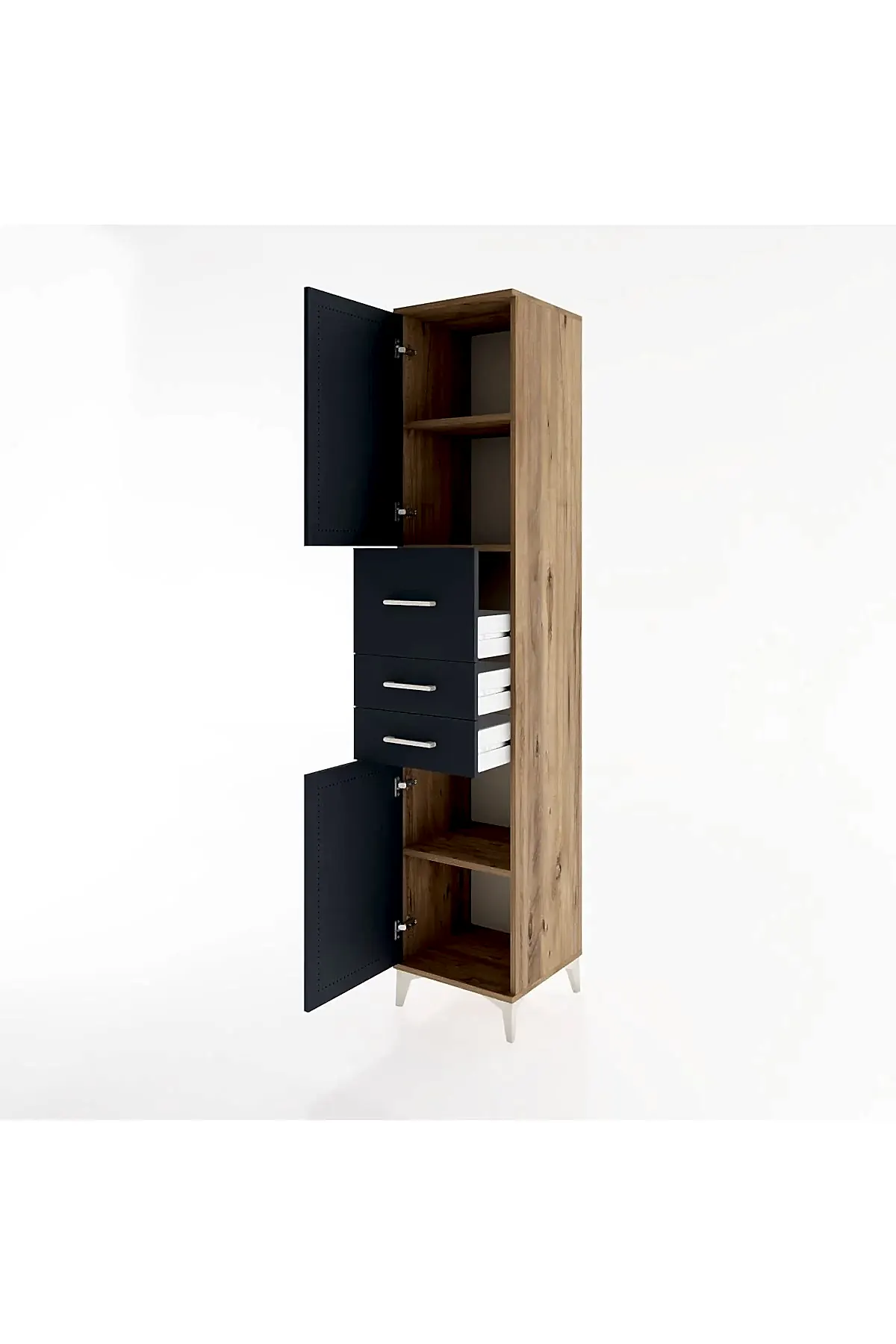 Hyperion Dolap 3 Raflı 3 Çekmeceli 2 Kapaklı 44x44x221 - S61M227V8B