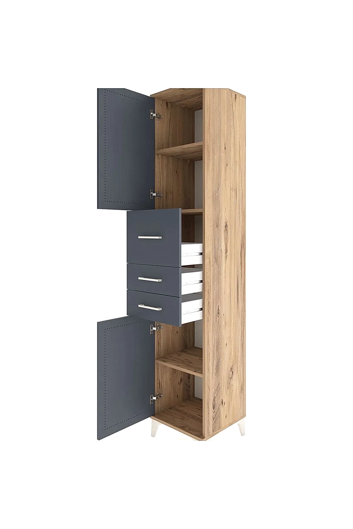 Hyperion Dolap 3 Raflı 3 Çekmeceli 2 Kapaklı 44x44x221 - S61M227V8B