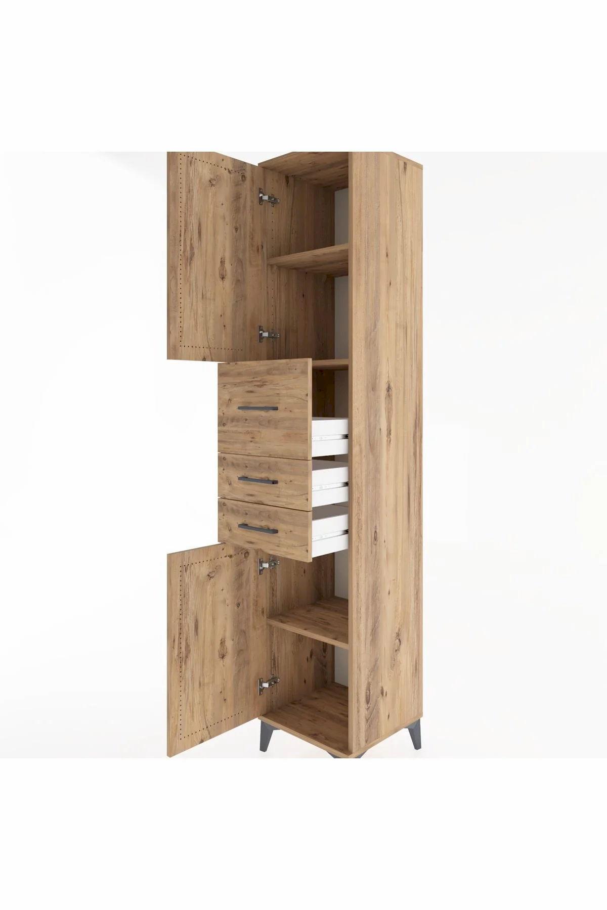 Hyperion Dolap 3 Raflı 3 Çekmeceli 2 Kapaklı 44x44x221 - S61M227V9B