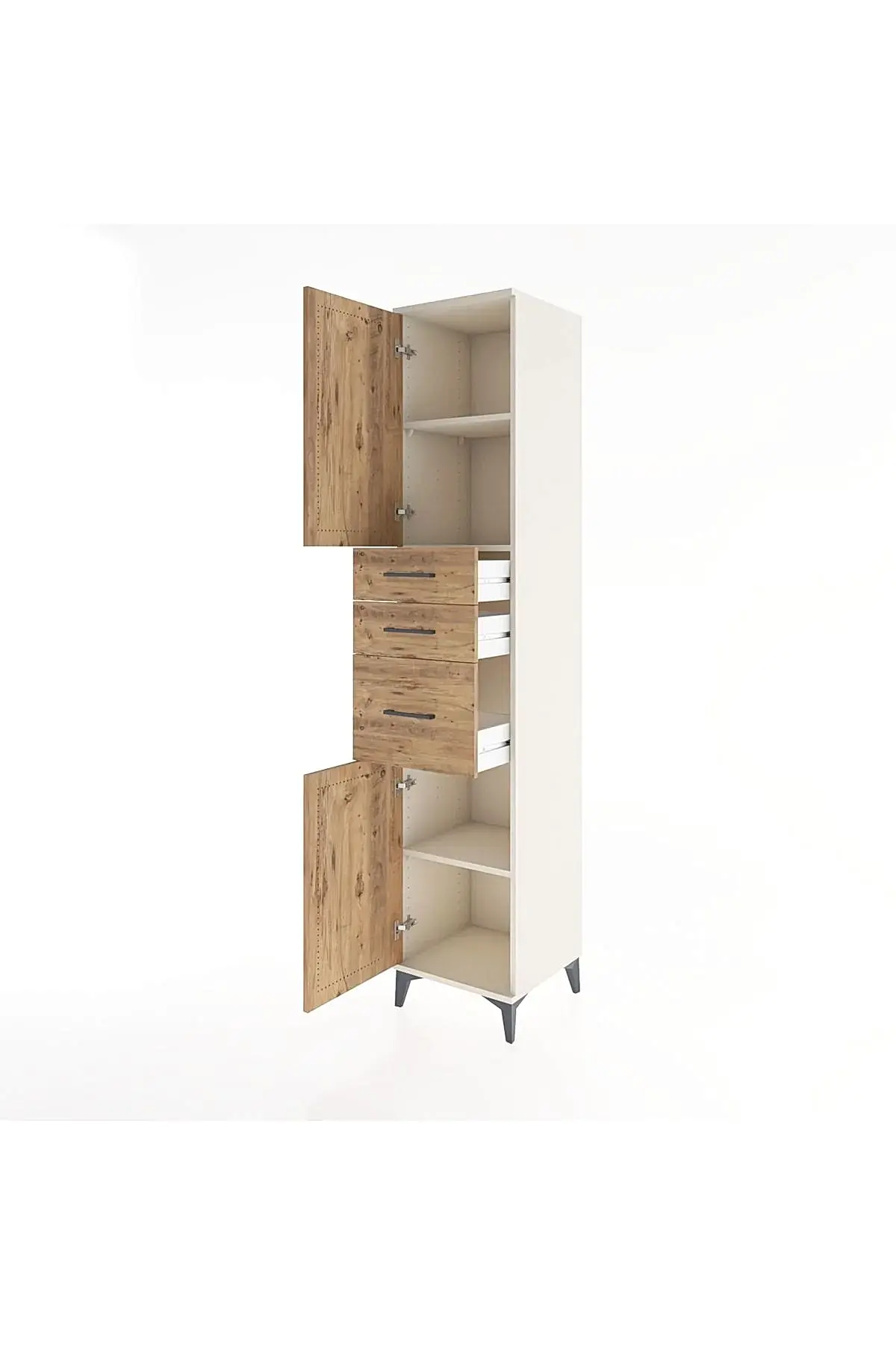 Hyperion Dolap 3 Raflı 3 Çekmeceli 2 Kapaklı 44x44x221 - S61M230V3B