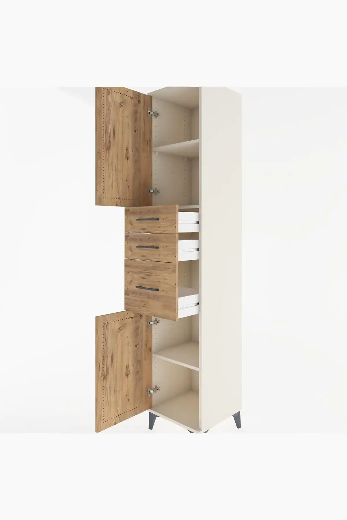 Hyperion Dolap 3 Raflı 3 Çekmeceli 2 Kapaklı 44x44x221 - S61M230V3B