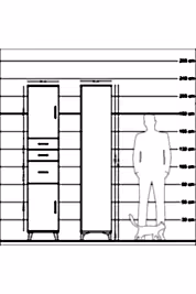 Hyperion Dolap 3 Raflı 3 Çekmeceli 2 Kapaklı 44x44x221 - S61M230V5B