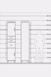 Hyperion Dolap 3 Raflı 3 Çekmeceli 2 Kapaklı 44x44x221 - S61M230V7B