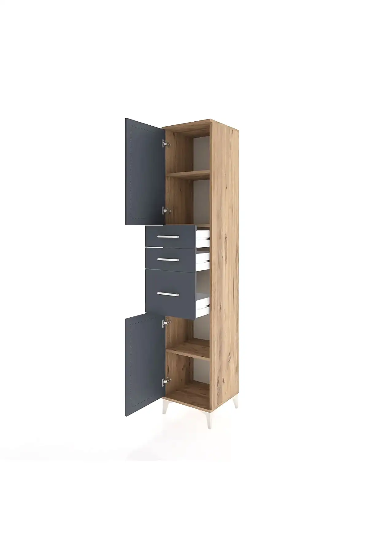 Hyperion Dolap 3 Raflı 3 Çekmeceli 2 Kapaklı 44x44x221 - S61M230V8B