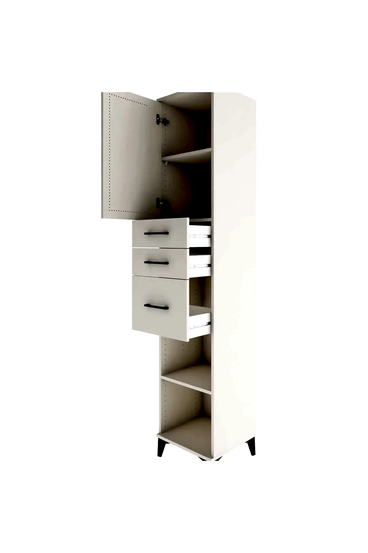 Hyperion Dolap 3 Raflı 3 Çekmeceli Tek Kapaklı 44x44x221 - S61M231V1B