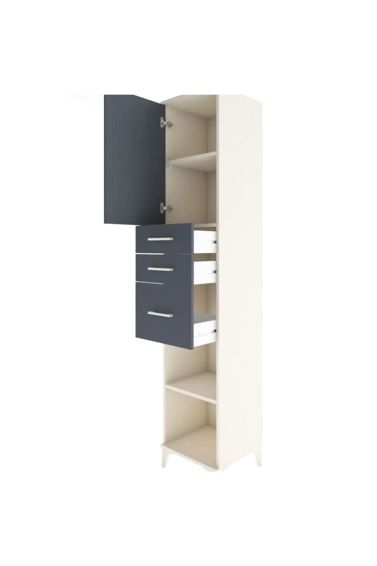 Hyperion Dolap 3 Raflı 3 Çekmeceli Tek Kapaklı 44x44x221 - S61M231V2B