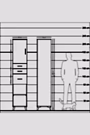 Hyperion Dolap 3 Raflı 3 Çekmeceli Tek Kapaklı 44x44x221 - S61M231V2B