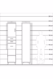 Hyperion Dolap 3 Raflı 3 Çekmeceli Tek Kapaklı 44x44x221 - S61M231V4B