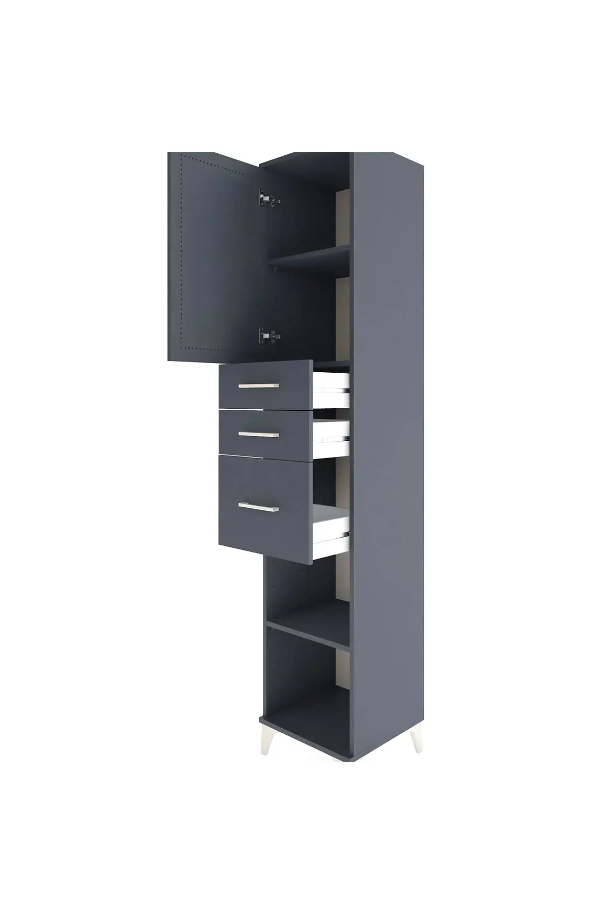 Hyperion Dolap 3 Raflı 3 Çekmeceli Tek Kapaklı 44x44x221 - S61M231V5B