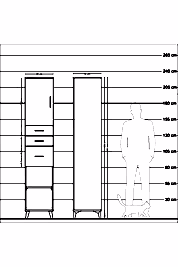 Hyperion Dolap 3 Raflı 3 Çekmeceli Tek Kapaklı 44x44x221 - S61M231V7B