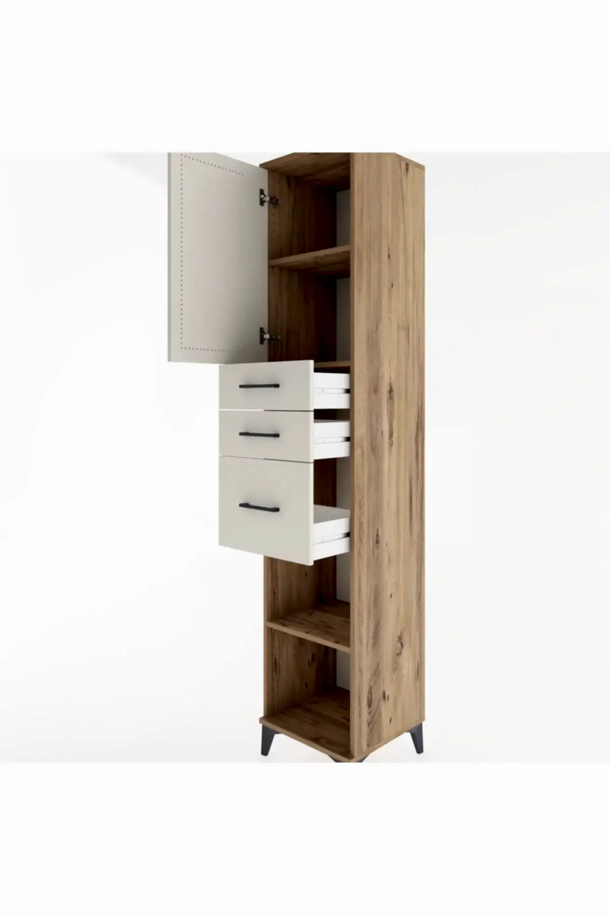 Hyperion Dolap 3 Raflı 3 Çekmeceli Tek Kapaklı 44x44x221 - S61M231V7B