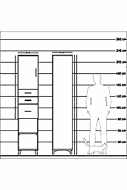 Hyperion Dolap 3 Raflı 3 Çekmeceli Tek Kapaklı 44x44x221 - S61M231V8B