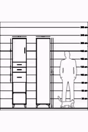 Hyperion Dolap 3 Raflı 3 Çekmeceli Tek Kapaklı 44x44x221 - S61M231V9B