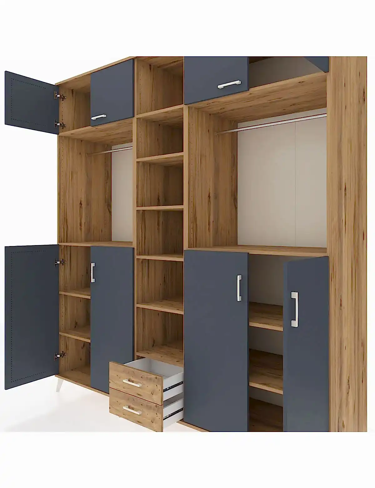 Kronos Dolap 14 Raflı 2 Çekmeceli 2 Askılı 220x59x243 - S784M013V27C